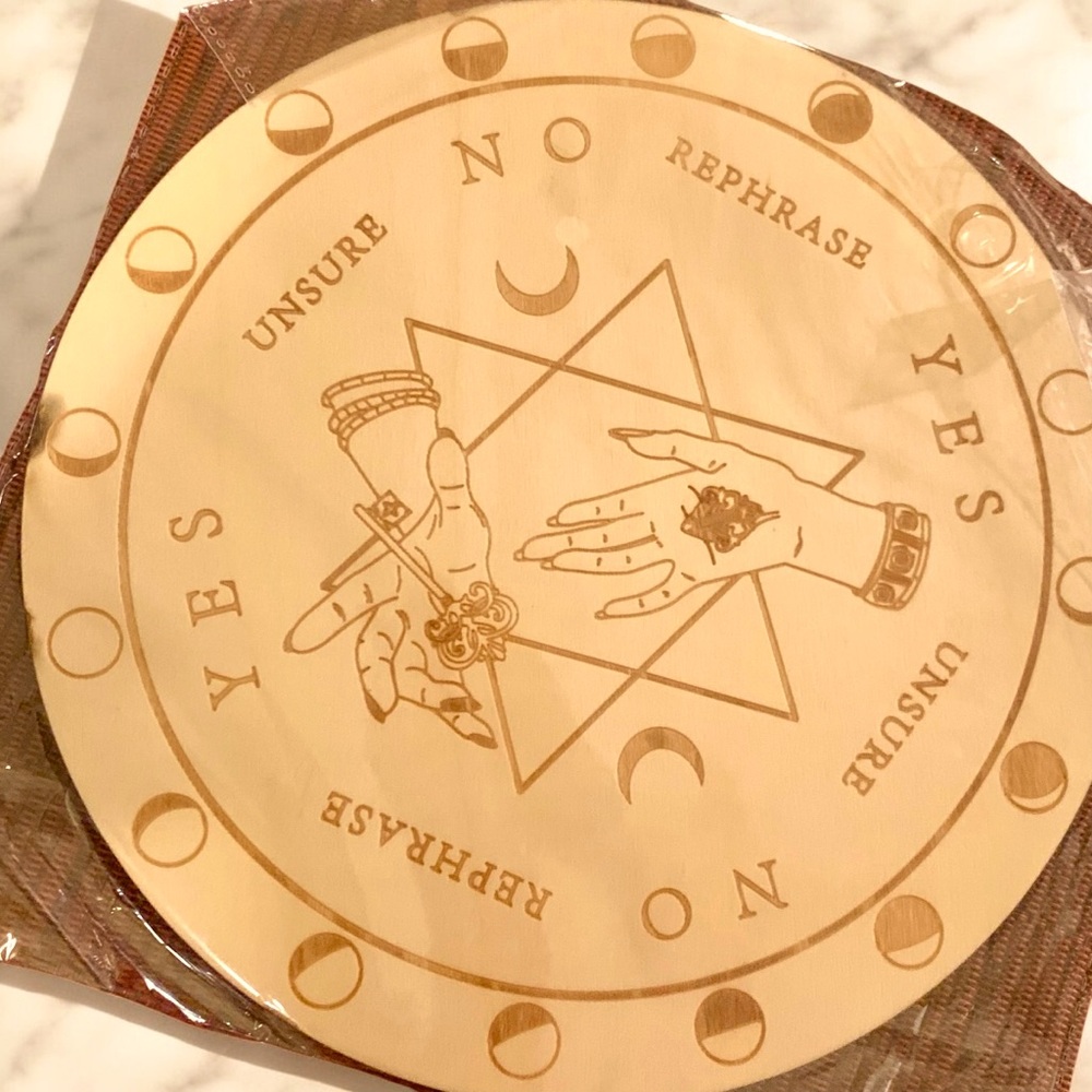 Ouija Board Round with Mystical Design. Use with pendulum